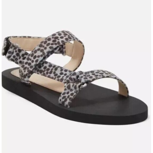 Stuart Weitzman Wmn Grey Cheetah Print Suede Vail Slingback Sandals US 7 EU 37.5